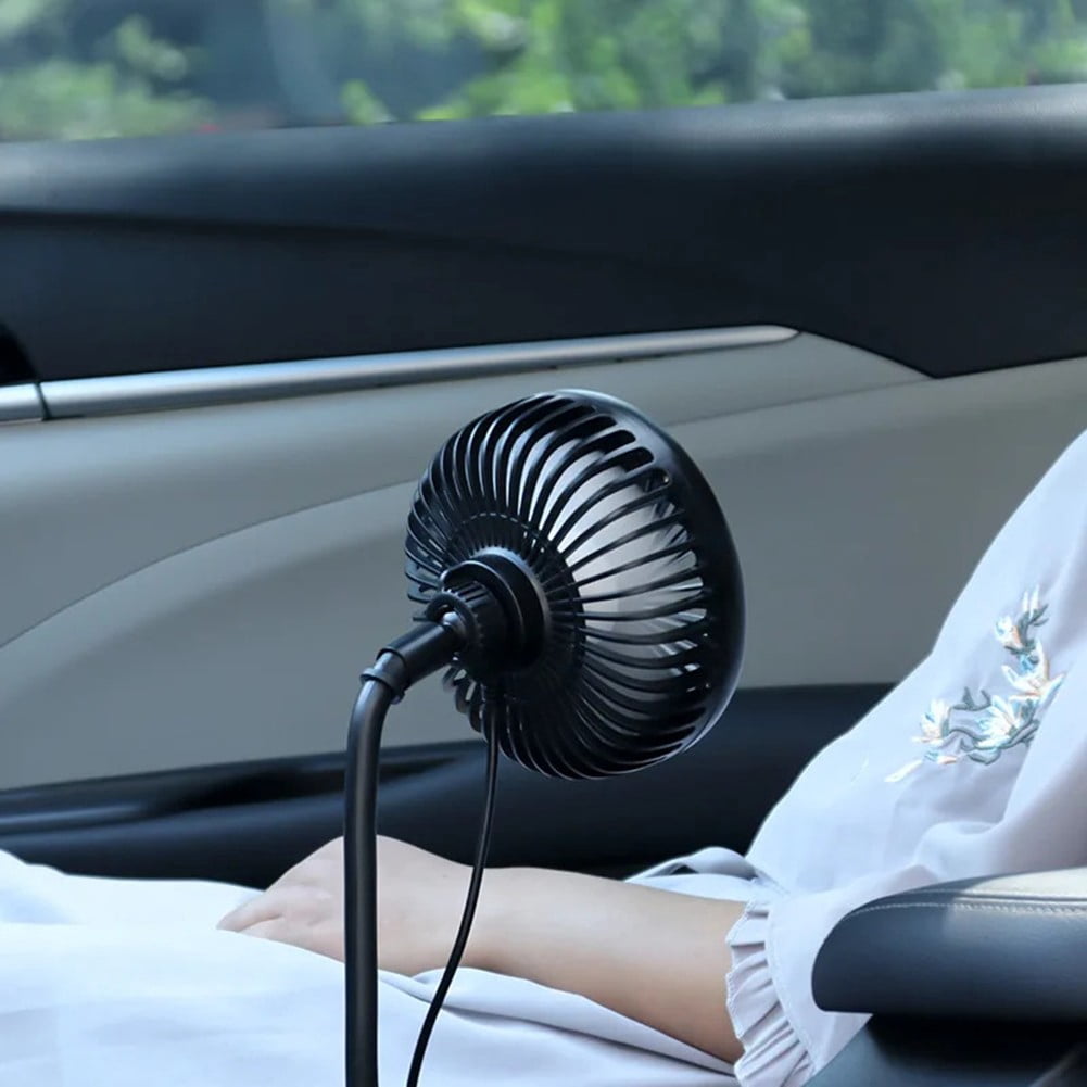 For 360° Rotatable Usb Car Cooling Fan With Adjustable 3-Speed, Portable And