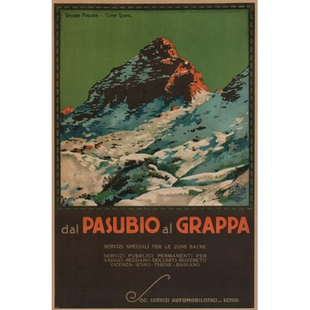 Dal Pasubio Vintage Travel Poster Al Grappa Italy