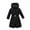 Black, variant on Girls Puffer Coat Mid Length Hooded Tunic Down Jacket Long Sleeve Thicken Warm Winter Overcoat with Pockets (12 Years, Wine)