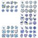 thumbnail image 1 of 50 PCS Blue Flower Stickers - Large Size Floral Stickers with Gold Outlines,Glitter Shiny Waterproo, 1 of 5