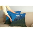 thumbnail image 3 of Ambesonne Mountain Throw Pillow Cover 2 Pack, Snowy Peaks Trees Park, 24", Green Blue White, 3 of 6