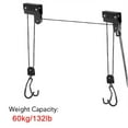 thumbnail image 6 of Bike Hoist Garage  Lift Pulley System 60kg Steel Black 2 Rack Hooks, 6 of 7