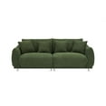thumbnail image 6 of 86.6" Modern Sofa Couch, 2 Seater Fabric Upholstered Loveseat Sofa with Four Throw Pillows and Metal Legs, Comfy Sofa with Armrest for Living Room, Office, Apartment, Small Space, 6 of 7