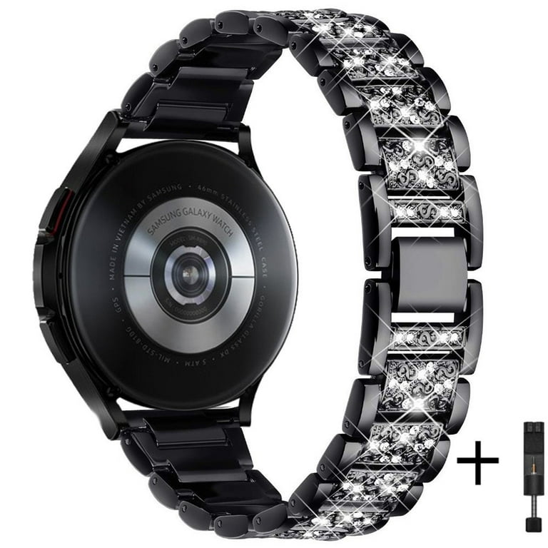 YuiYuKa 20mm 22mm Diamond Metal Band for Samsung Galaxy Watch 5/5  Pro/40mm/44mm Women Bracelet Galaxy Watch 4/4 Classic/46mm/42mm/Active 2  Gear S3