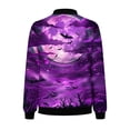 thumbnail image 5 of WXLWZYWL Womens Halloween Bomber Jacket Funny Spooky Ladies Coat Ghost Floral Graphic Cardigan Zip Up Long Sleeve Dressy Tops Moto Biker Windbreaker, 5 of 5