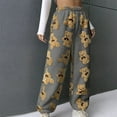 thumbnail image 2 of DDAPJ pyju Women's Cute Bear Plush Pajama Pants, Soft Fluffy Fleece Warm Pjs Bottoms Sleepwear Winter Comfy Fuzzy Lounge Pants Gray XXL, 2 of 10