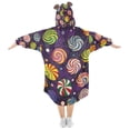 thumbnail image 2 of FORMRS Wearable Blanket Hoodie with Sleeves for Kids Cozy Flannel Sweatshirt, Galactic Candy, 2 of 7