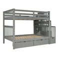 thumbnail image 3 of imerelez Full Over Full Bunk Bed with Shelves and 6 Storage Drawers, Gray, 3 of 9