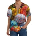 thumbnail image 3 of Sigee Easter Eggs Print Men's Shirts Casual Button Down Short Sleeve Summer Beach Shirt Hawaiian Vacation Shirts Tee Shirt-Medium, 3 of 7