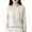 Beige, variant on Women's V-Neck Hooded Knit Sweater, Soft Ribbed Pullover with Cozy Fleece Lining, Winter Warm Layering Piece for Casual Daily Wear, Comfortable Streetwear and Cold Weather Protection Beige L