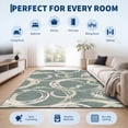 thumbnail image 3 of Nanan 9'x12' Geometric Area Rug Modern Abstract Rug with Non Slip Backing, Soft Machine Washable Indoor Carpet for Living Room, Bedroom, Dining Room, Green, 3 of 6