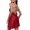Red, variant on Women's Short Backless V Neck Cross Strap Thin Sleep Dress Summer Lingerie Womens Nightgown Ice Silk