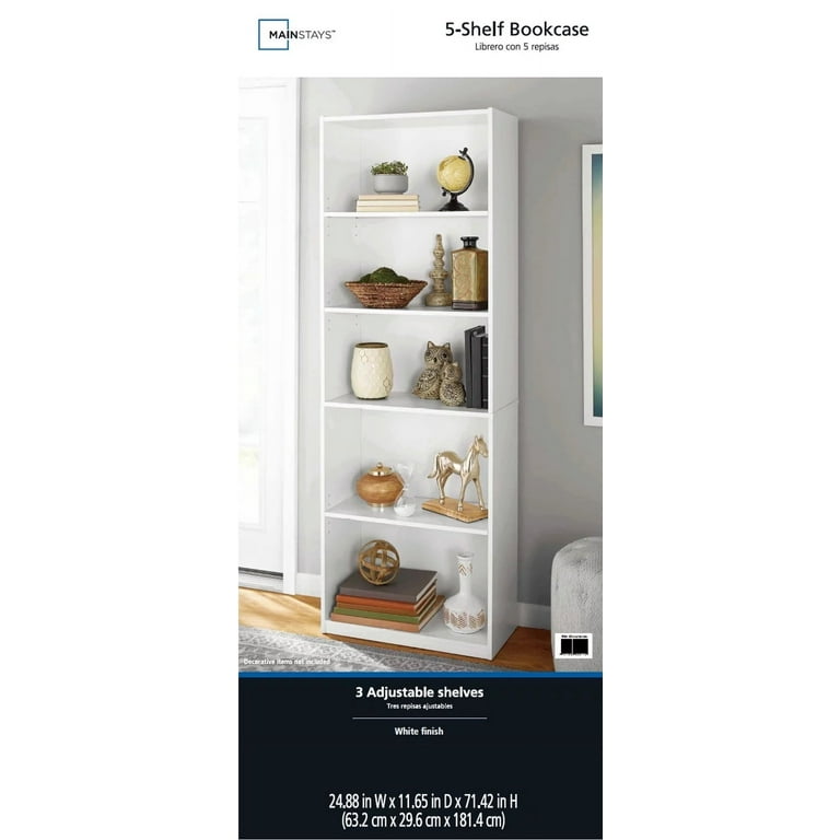 Mainstays 5 shelf bookcase white online
