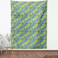 thumbnail image 4 of Ambesonne Floral Fabric by the Yard Upholstery, Ornamental Hibiscus Flowers, 10 Yards, Pale Blue Yellow and Green, 4 of 5