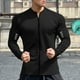 thumbnail image 5 of pstuiky manga larga de hombre, Cárdigan deportivo informal de manga larga con cuello redondo y cremallera de color liso para hombre salir tops xxl, 5 of 5
