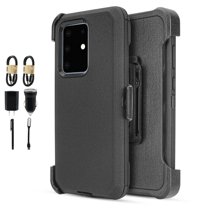 Value Pack ! for Samsung Galaxy S20 Ultra G988 case Phone Case 360° Cover Screen Protector Clip Kickstand Holster Hybrid Shock Bumper (Black)