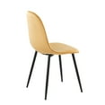 thumbnail image 4 of Pebble Contemporary Chair in Black Steel and Yellow Velvet by LumiSource - Set of 2, 4 of 4