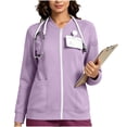 thumbnail image 6 of Lutiedan Scrub Jacket for Women Zipper Long Sleeve Stretch Fleece Sweatshirt Fall Winter Warm Nurse Coats with Pocket S-XXL, 6 of 8