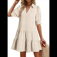 thumbnail image 1 of Vestido Plisado de Corta para Mujer, Color Crema, Talla M, 1 of 7