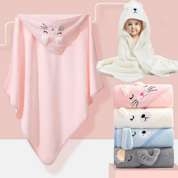 Kids Bath Towel Hooded Blanket Shower Absorbent Children Bathrobe Swimming Poncho Shower Towel for Newborn Infant Toddler 31"*31"