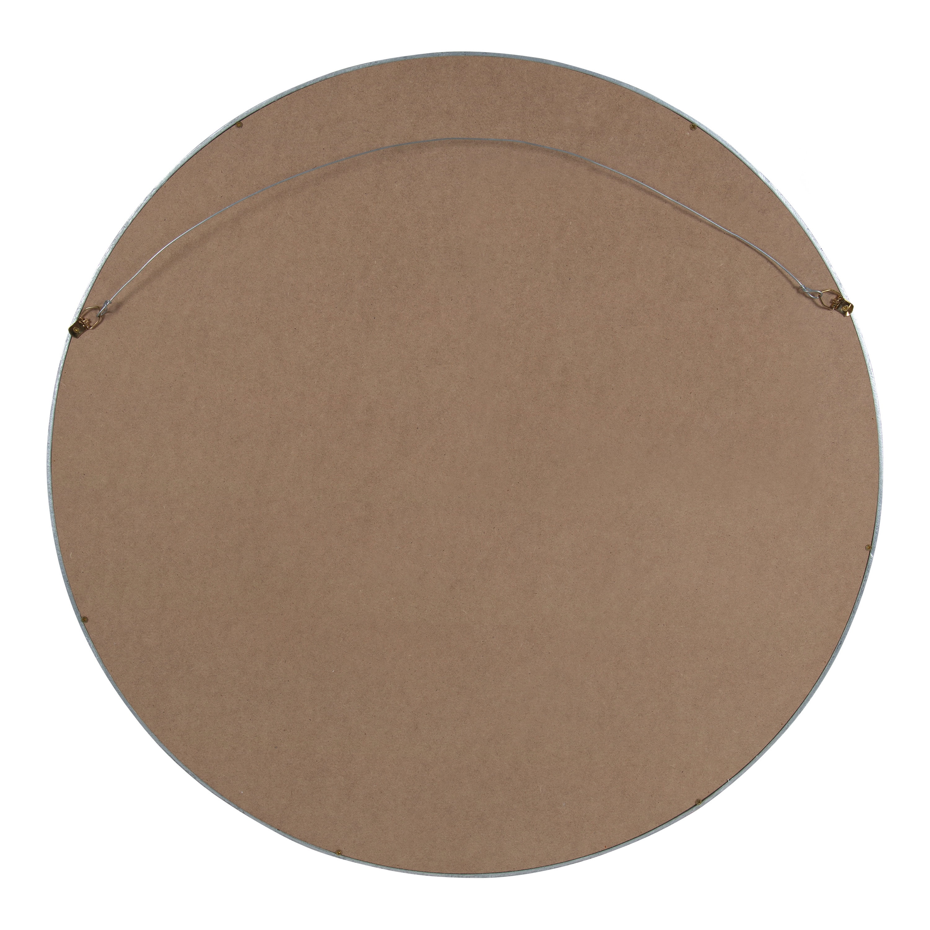Kate and Laurel Travis Round Wood Wall Mirror, 31.5" Diameter, Silver, Chic Glam Wall Décor Accent