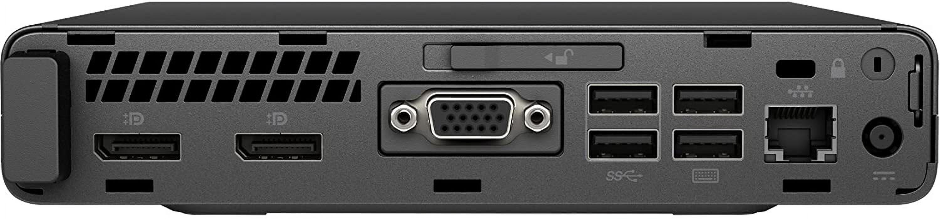 Pre-Owned HP EliteDesk 800G3 Mini-Computer, Tiny Desktop PC, Intel Powered Quad-Core i5 Processor, 8GB DDR4 RAM, 250GB Solid State (SSD) w/ RGB Bundle + NEW 24” LCD Monitor, Windows 10 Pro
