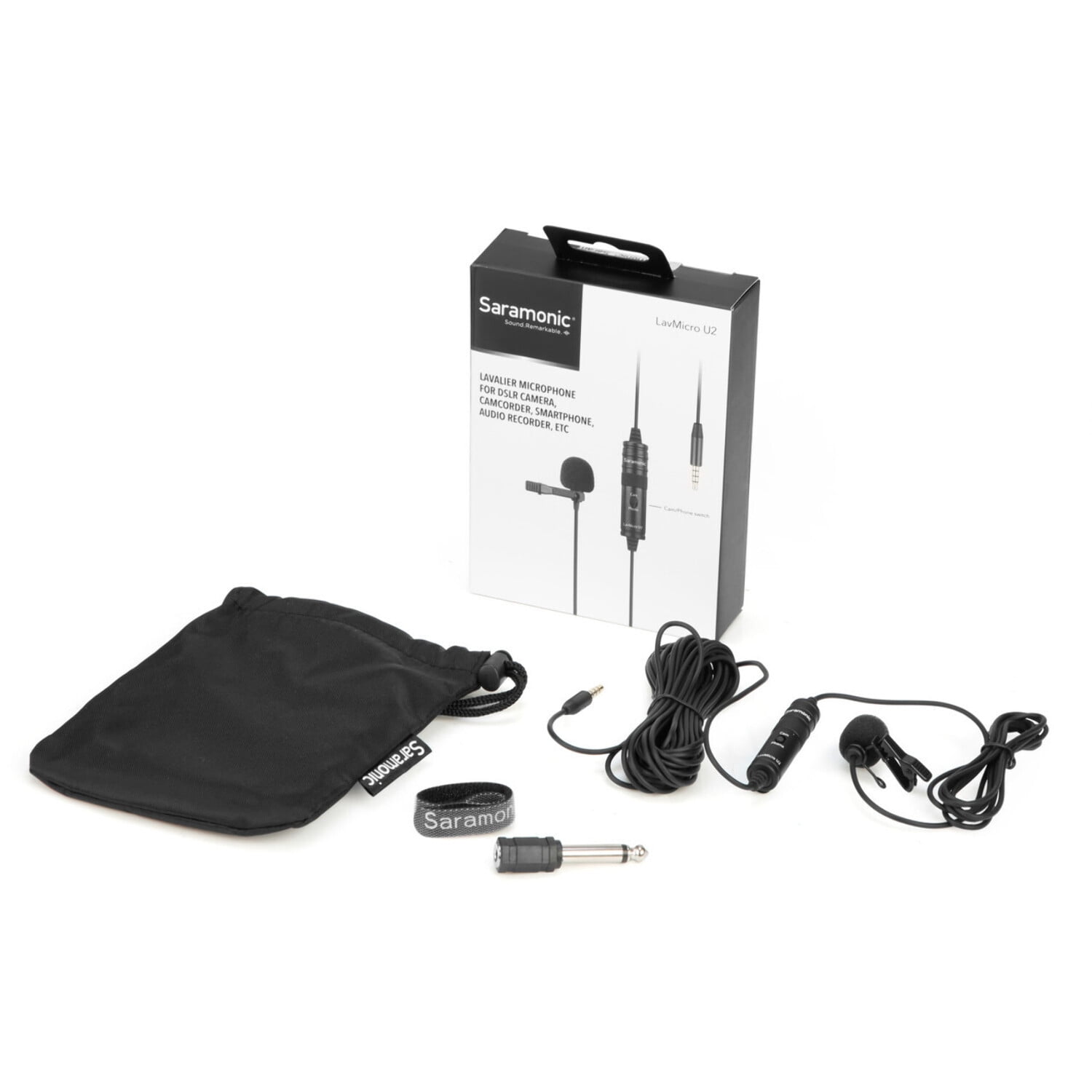 LavMicro U2 Clip-On Lavalier Mic for Cameras  Mobile Devices with 19.7' (6m) 3.5mm TRS/TRRS Cable