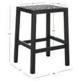 thumbnail image 6 of SAFAVIEH Capri Leather Woven Counter Stool with Footrest, Black, 6 of 7