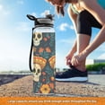 thumbnail image 6 of Skeleton Head Flowers Sports Water Bottle Portable Travel Mug 32oz BPA Free Leak Proof Straw Transparent Tritan for Gym Yoga Cycling Camping, 6 of 7