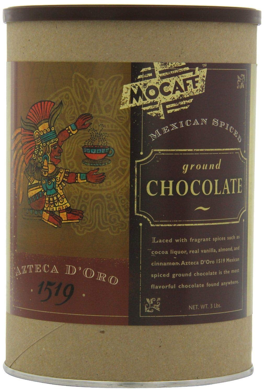MOCAFE Azteca D'oro 1519 Mexican Spiced Ground Chocolate, Fragrant