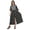 Black, variant on Moomaya Printed Roll Up Sleeve Long Kurti Front Slit Tunic Dress For Women