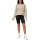 thumbnail image 2 of Sudadera recortada ATHLECHIC para mujeres, suéter de felpa de cuello redondo, suéter oversized de moda, tops de otoño, XL caqui, 2 of 5