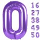 thumbnail image 1 of Globo de aluminio Kelfuoya, 40 cm, color morado, número 0, para fiesta de cumpleaños, 1 of 8