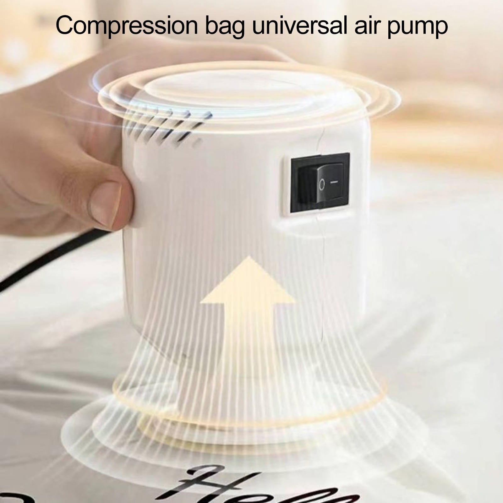 TNOBHG Vacuum Pump for Compression Bags Electric Vacuum Pump High Power Fast Air Extraction Heat Dissipation Dual-caliber Universal Us Plug Pump for Clothes