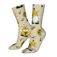 thumbnail image 5 of Xecao Gnomes Bees And Sunflowers Print Fashion No Heel Casual Crew Socks Cushioned Breathable for Men Women - Moisture wicking,Not easy to fade Suitable for daily, 5 of 7