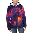 thumbnail image 3 of Chaqlin Mountain Tree Dinosaur Kids Lightweight Zip Up Hoodie Long Sleeve with Pockets Comfy Casual Outerwear Youth Size 8-10, 3 of 6