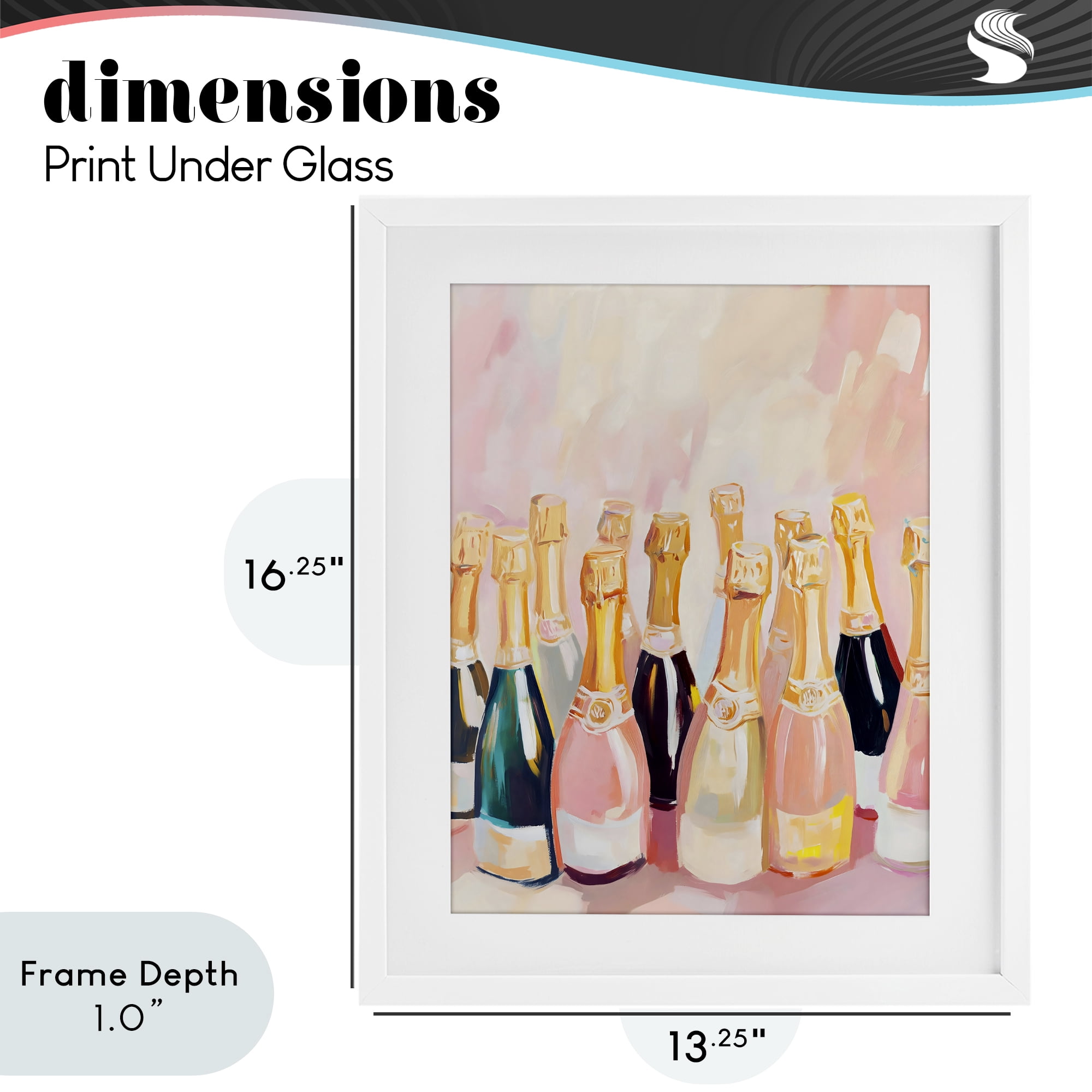 Stupell Industries Blush Champagne Bottles Collection White Framed Print Under Glass, design by The Prints Vibe