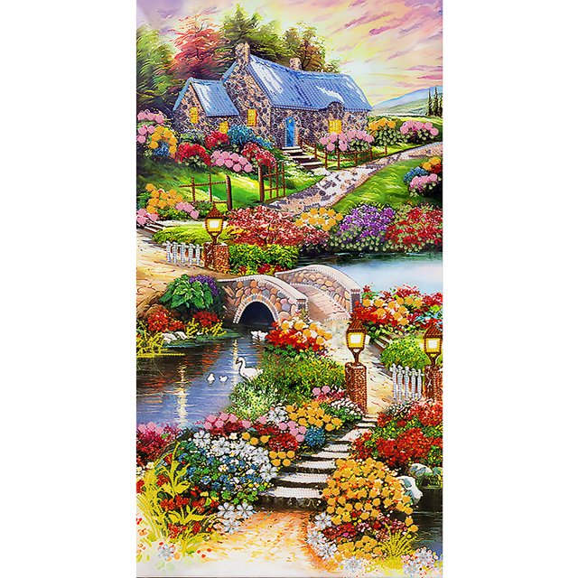 Kit Con Forma Especial Parcial 5D DIY Campestre 45x85cm