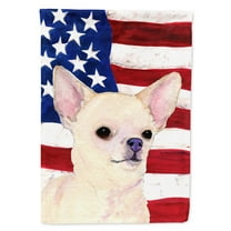 USA American Flag with Chihuahua Flag Canvas House Size