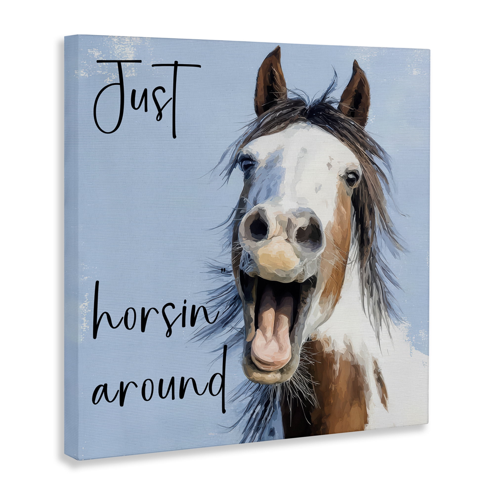 Stupell Industries Just Horsin' Around Canvas Wall Art, design by Kim Curinga