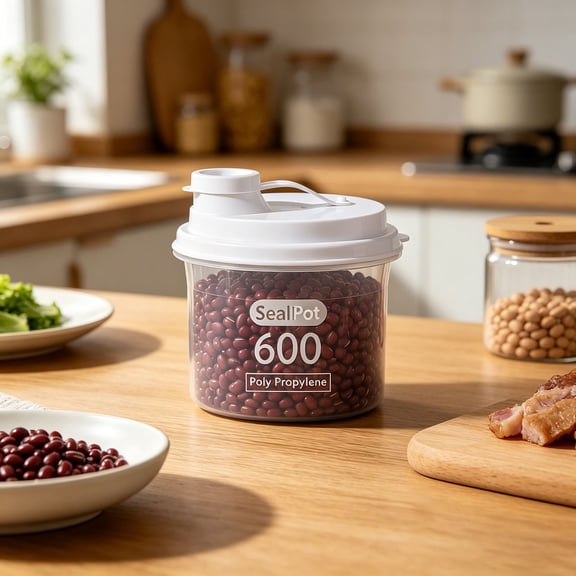 HOZVOMI Airtight Food Storage Jars - Plastic Kitchen Containers for Grains and Spices - Durable Sealed Canisters for Pantry Organization