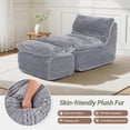 thumbnail image 6 of EOP Big Bean Bag Lounger Chair, Chaise Lounge Chair Indoor, Comfy Upholstered Sleeper Sofa Bed with Compressed Memory Foam, No Assembly Required, Gray, 6 of 9