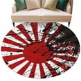 thumbnail image 6 of Japanese Chariot Flag Round Rug 5ft Washable Circle Kitchen Rugs Non Slip Red Black Flag Abstract Large Area Rug Indoor Floor Carpet for Bedroom Living Room Home Office Dining Room Nursery, 6 of 8