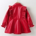 thumbnail image 6 of Odeerbi Girls Dress Baby Girls Clothes Children's 2025 Fashion Long Dress Faux Leather Long Sleeve Skirt Coat Versatile Top Pink, 6 of 8