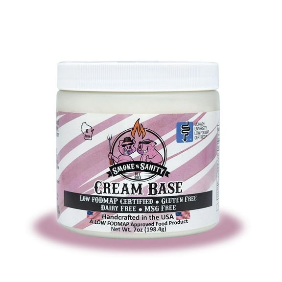 Smoke n Sanity - SnS Cream Base, Monash Certified Low FODMAP, Gluten Free, Certified Kosher, Dairy Free, MSG Free, 7 oz Jar