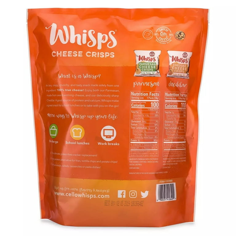 Whisps Single Serve Parmesan And Cheddar Cheese Crisps, 14, 46 OFF