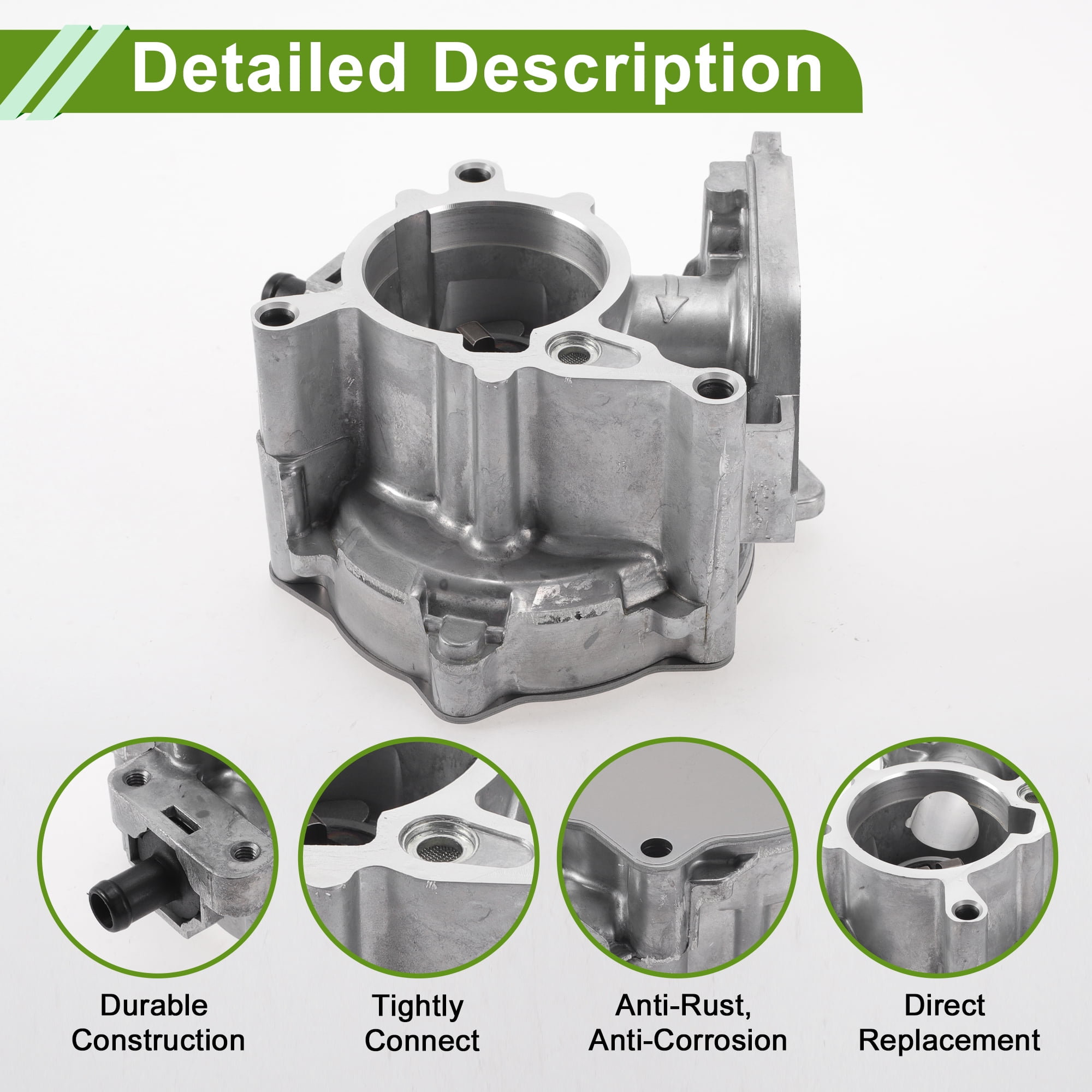 Unique Bargains Brake Vacuum Pump No.06J145100C Engine Vacuum Pump for Audi A4 2010-2016 Aluminum Alloy Silver Tone 1 Pc