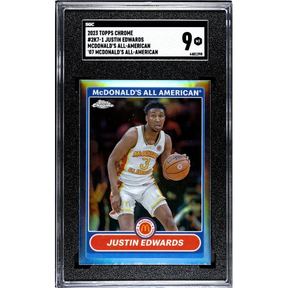 2023 Topps Chrome Mcdonald's All-American #2K7-1 Justin Edwards '07 Design SGC 9
