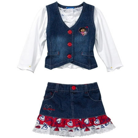Nick Jr. - Dora the Explorer 3-Piece Skirt and Vest Set - Infant