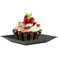 thumbnail image 3 of Exquisite Mini Disposable Appetizer Plates - 60 Pack 2.95 In. x in. Black Plastic Dessert Elegant Design for Weddings, Birthdays, and Formal Parties Stackable Convenient BPA Free, 3 of 8